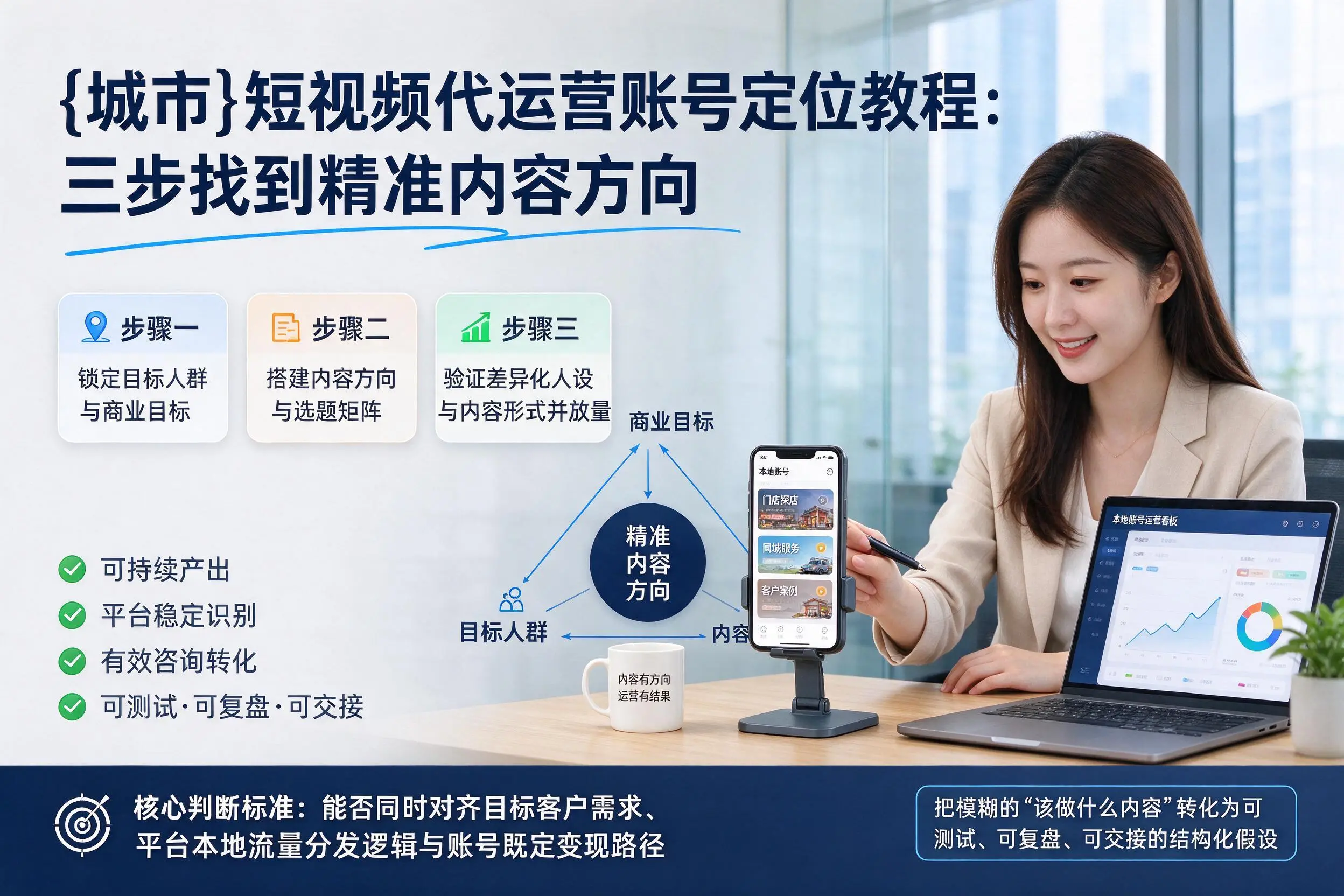 营口短视频代运营账号定位教程：三步找到精准内容方向