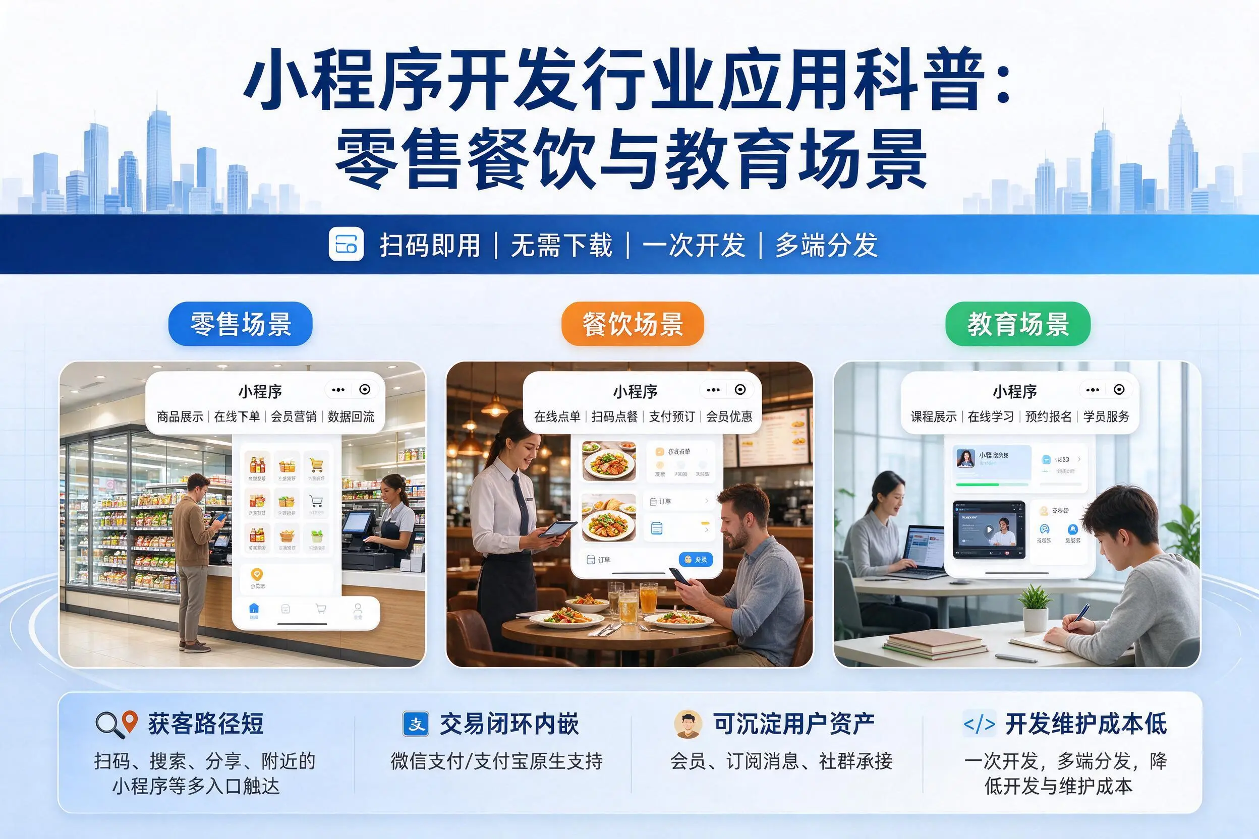 营口小程序开发行业应用科普:零售餐饮与教育场景