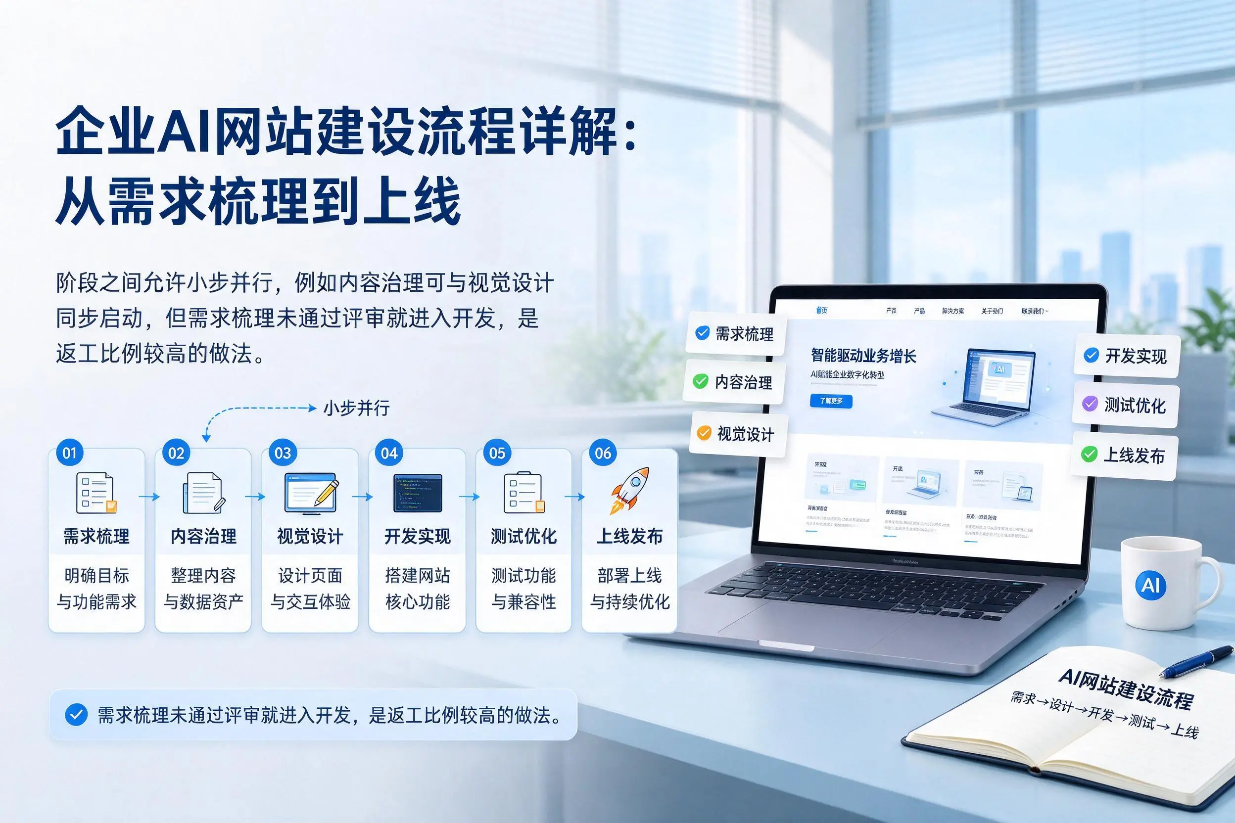 营口企业AI网站建设流程详解:从需求梳理到上线