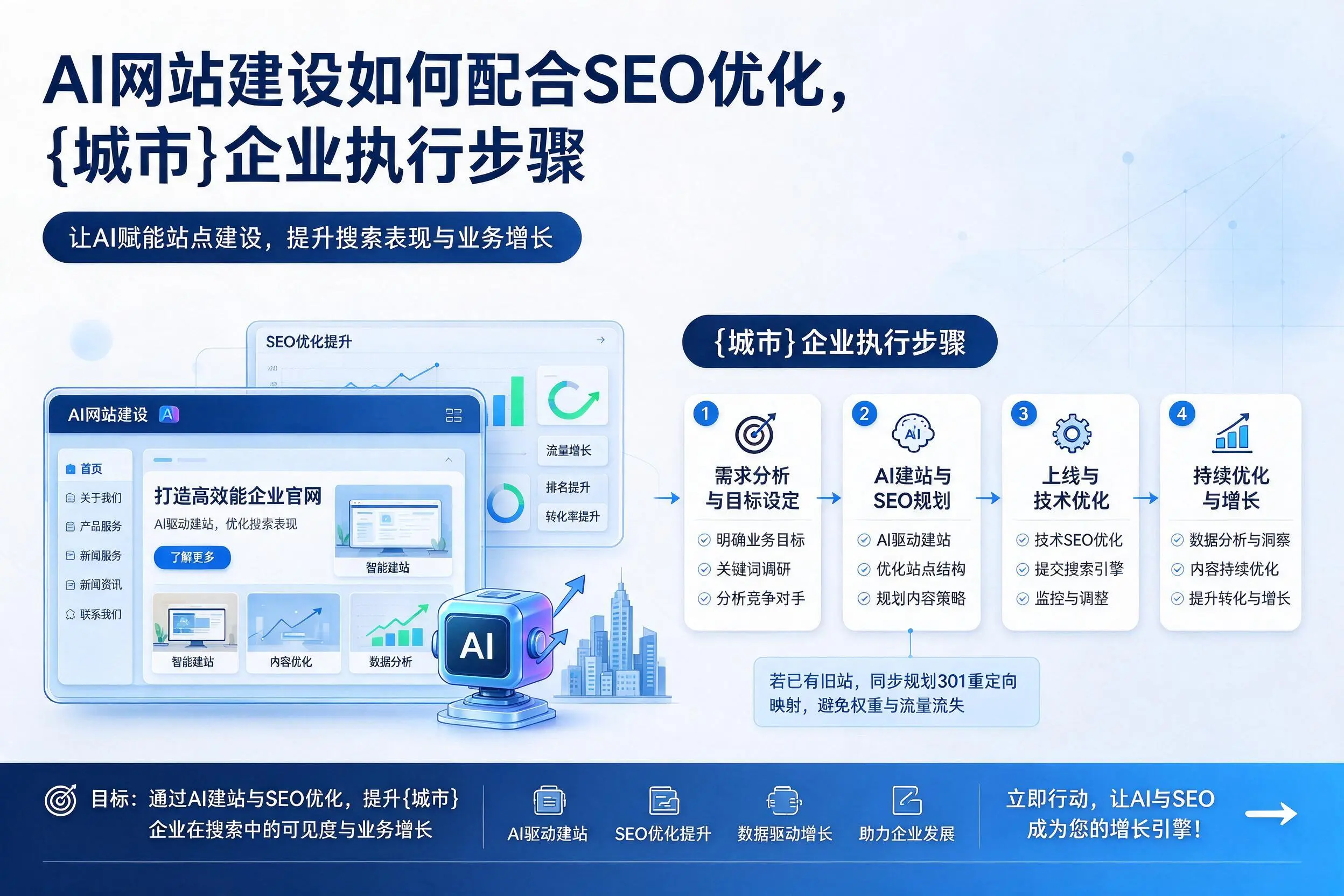 AI网站建设如何配合SEO优化,营口企业执行步骤