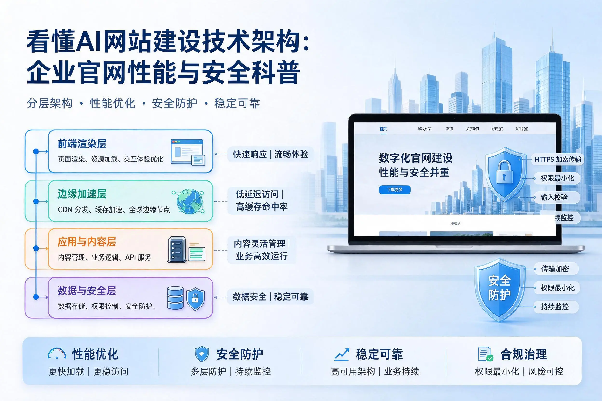 看懂AI网站建设技术架构：营口企业官网性能与安全科普